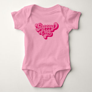 Body Para Bebé Groovy rosado retro caliente uno