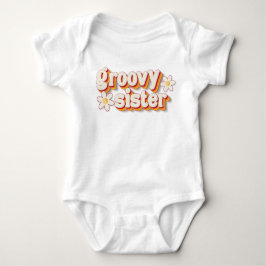 Body Para Bebé Groovy Sister Baby Bodysuit | Retro Daisy Flower P