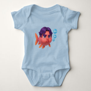 Body Para Bebé Grumpy Koi Glub Club - Arte De Pescado Cute Púrpur