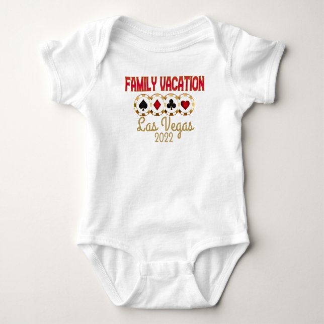 Body Para Bebé Grupo de vacaciones de la familia Las Vegas  (Anverso)