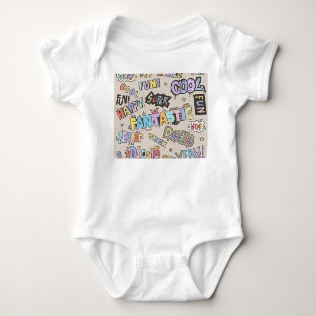 Body Para Bebé Guay Fun Doodle Lettering Vintage (Anverso)