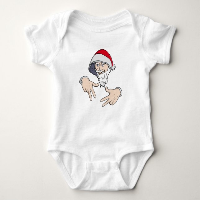 Body Para Bebé Guay Gangsta Hip Hop Hand Rap Santa Claus (Anverso)