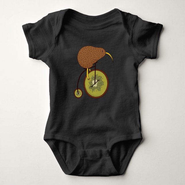 Body Para Bebé Guay Kiwi Bird on Kiwi Fruit Design (Anverso)