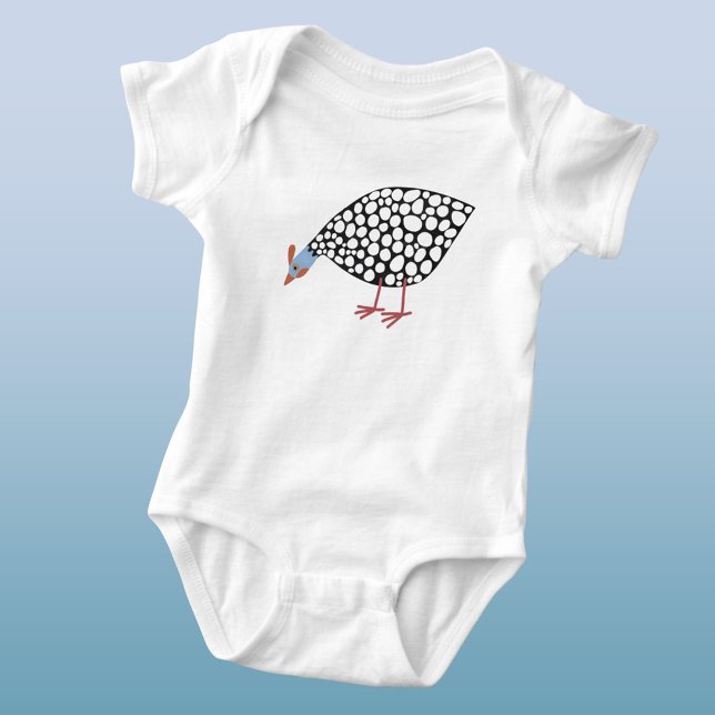 Body Para Bebé Guinea Fowl Bird Fun divertido (Fun Guineafowl bird baby bodysuit)