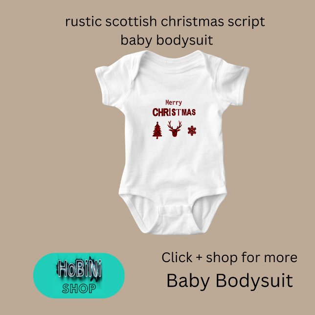 Body Para Bebé guión de navidades escoceses rústicos (rustic scottish christmas script baby bodysuit)