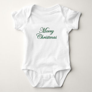 Body Para Bebé Guión festivo de Feliz Navidad en brillo verde