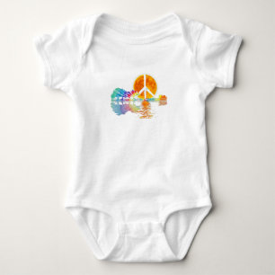 Body Para Bebé Guitar Lake Shadow Peace Love Guitar Hippie