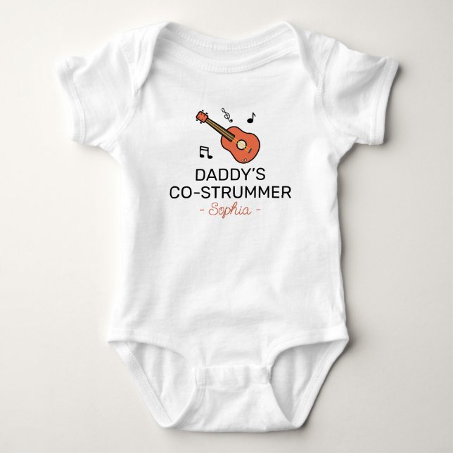 Body Para Bebé Guitarist Baby Shower Daddy’s Co-Strummer - Guitar (Anverso)