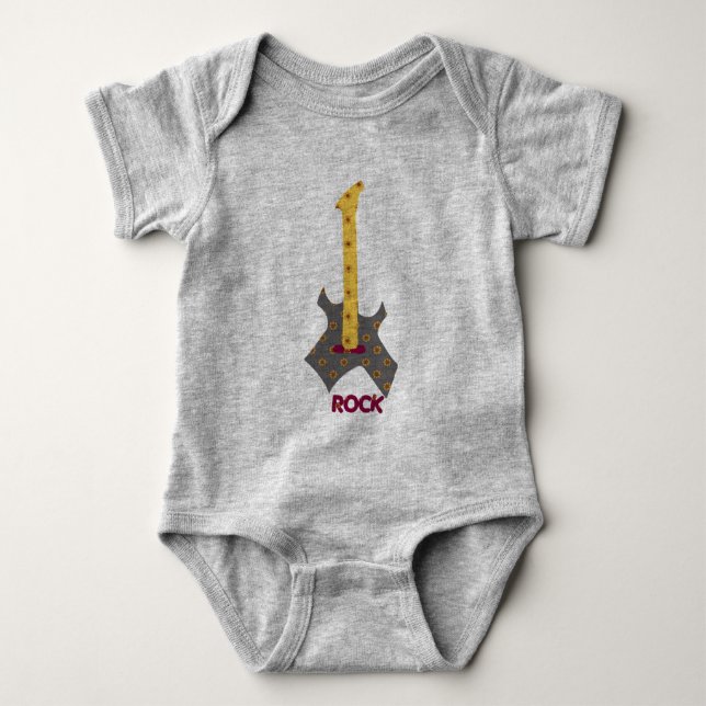 Body Para Bebé Guitarra del modelo del calicó del bebé del (Anverso)