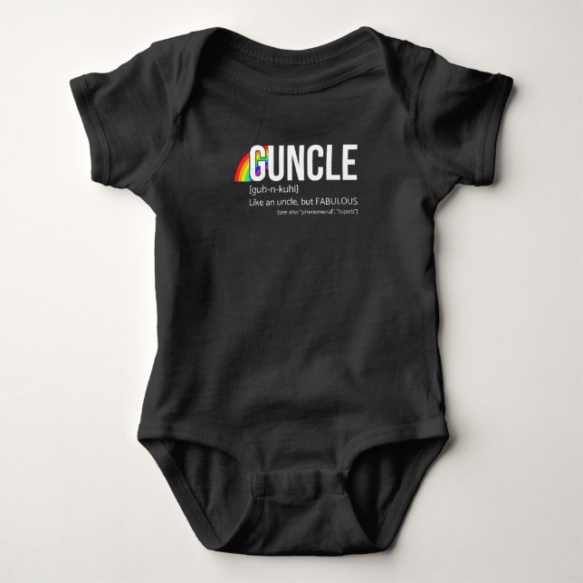 Body Para Bebé Guncle Definition - Fun Gifts for Gay Uncles Slim (Anverso)