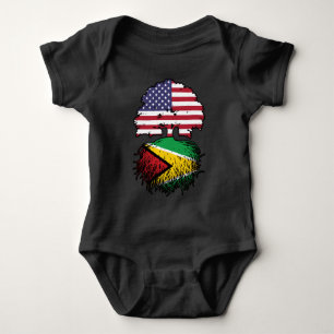Body Para Bebé Guyana Guyanesa estadounidense bandera de un árbol
