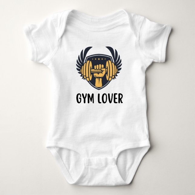 Body Para Bebé Gym lover T-Shirt (Anverso)