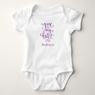 Body Para Bebé Haces que mi corazón sonría Nombre Personalizado L