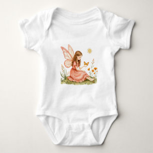 Body Para Bebé Hadas encantadas con flores y mariposas