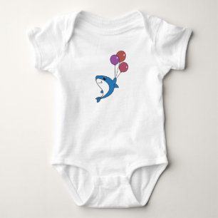 Body Para Bebé Hai Fish Flies With Balloons Sweet Animals Shark