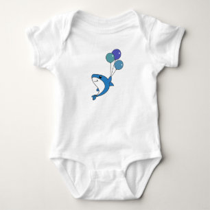 Body Para Bebé Hai Fish Flies With Balloons Sweet Animals Shark