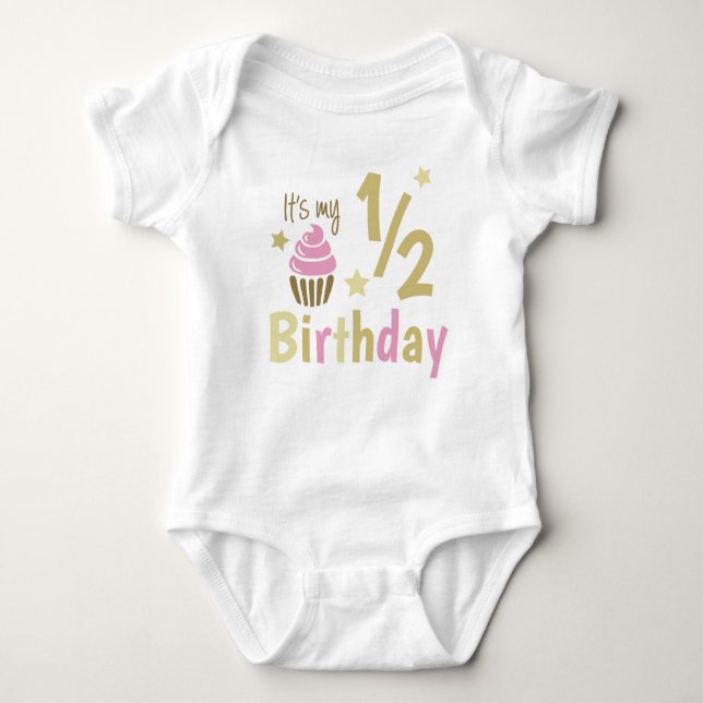 Body Para Bebé Half Birthday Girl (Anverso)