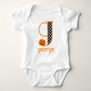 Body Para Bebé Halloween Bodysuit w Pumpkin Monograma Inicial G