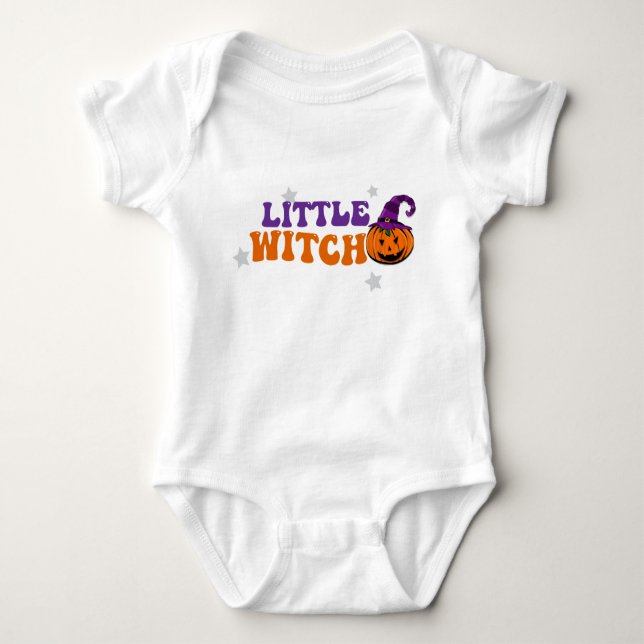Body Para Bebé halloween con trajes de bodysuit de bruja (Anverso)