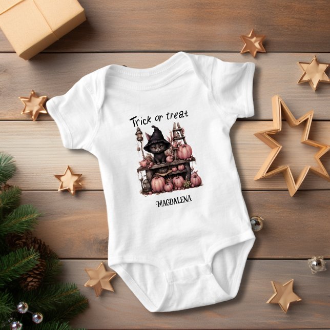 Body Para Bebé Halloween de gato negro adorable (Subido por el creador)