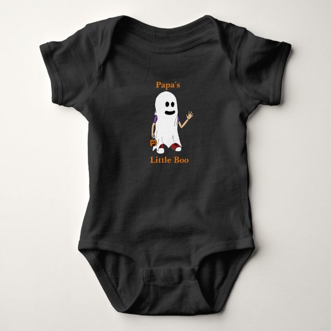 Body Para Bebé Halloween del Pequeño Boo de Papá (Anverso)