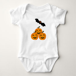 Body Para Bebé Halloween es gracioso. Calabazas y un murciélago v