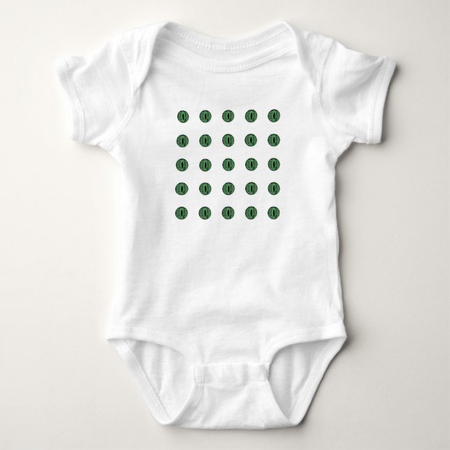 Body Para Bebé Halloween Green Polka Dot Eyes (Anverso)