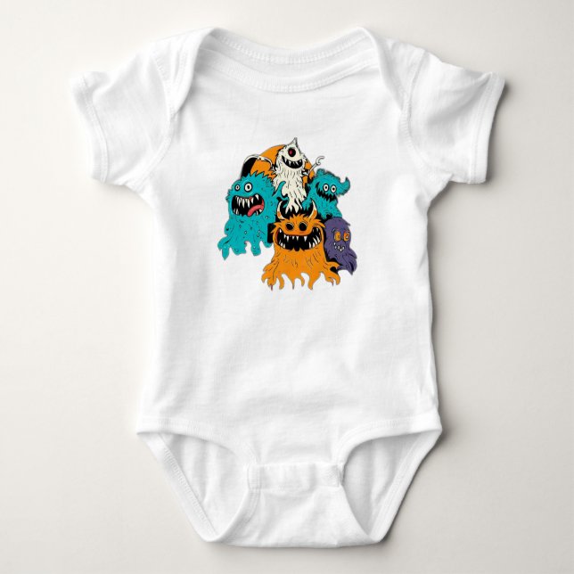 Body Para Bebé Halloween/Monster/Octubre/Otoño (Anverso)