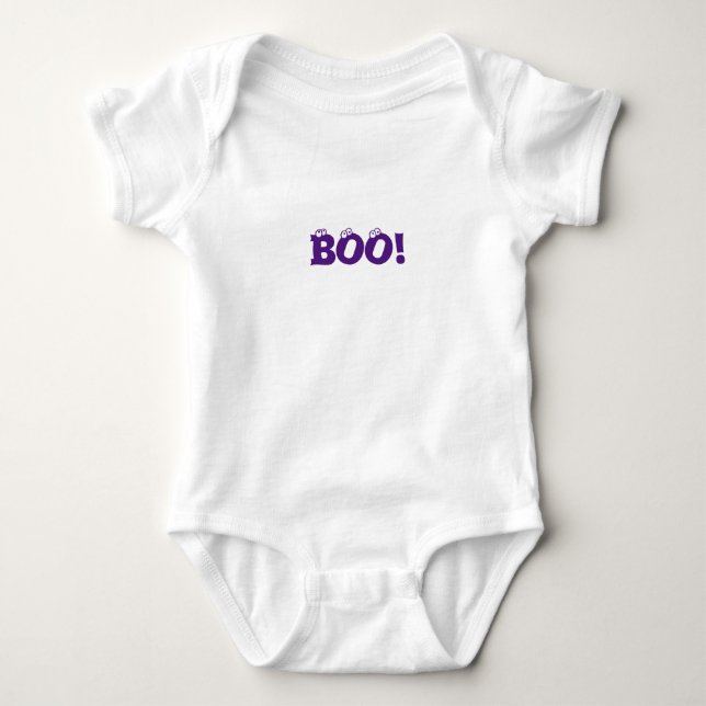 Body Para Bebé ¡Halloween morado Scary Boo! Disfraces divertidos  (Anverso)