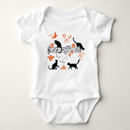 Body Para Bebé Halloween Spooky and Scary Cats Play Music Note