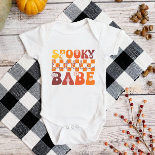 Body Para Bebé Halloween Spooky Little Babe Retro Groovy Funny