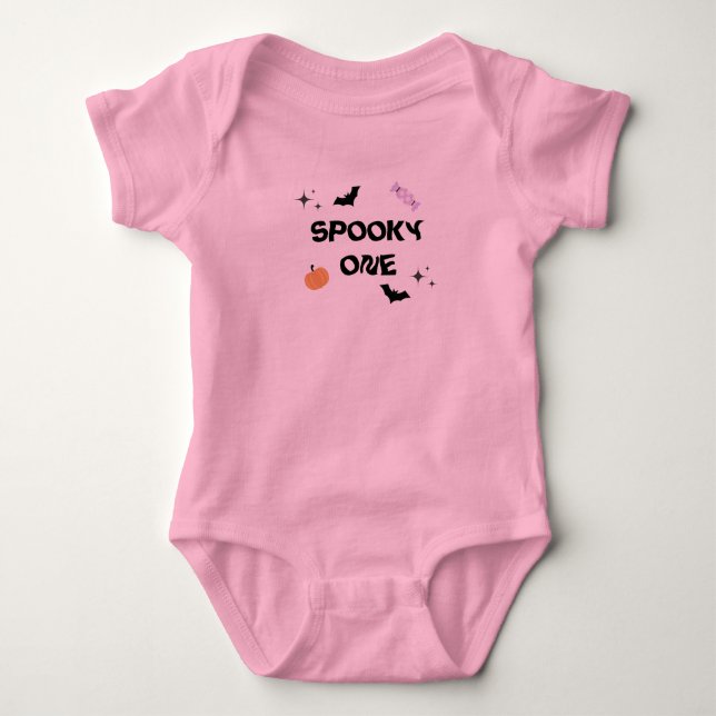 Body Para Bebé Halloween Spooky One Birday Baby Bodysuit (Anverso)
