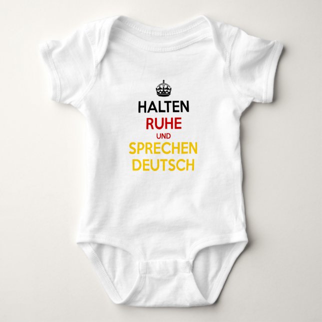 Body Para Bebé Halten Ruhe und Sprechen Deutsch (Anverso)