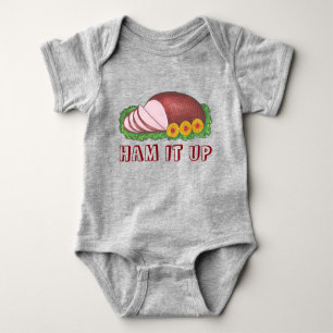 Body Para Bebé HAM IT UP Holiday Ham Pineapple Navidades Cena