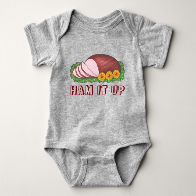 Body Para Bebé HAM IT UP Holiday Ham Pineapple Navidades Cena (Anverso)