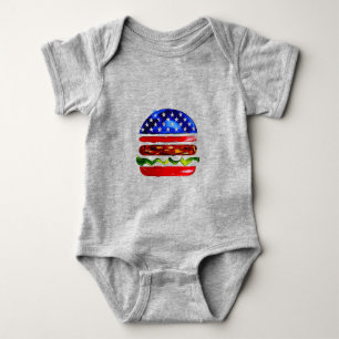 Body Para Bebé Hamburguesa América (Pintura Blanca No. 5)