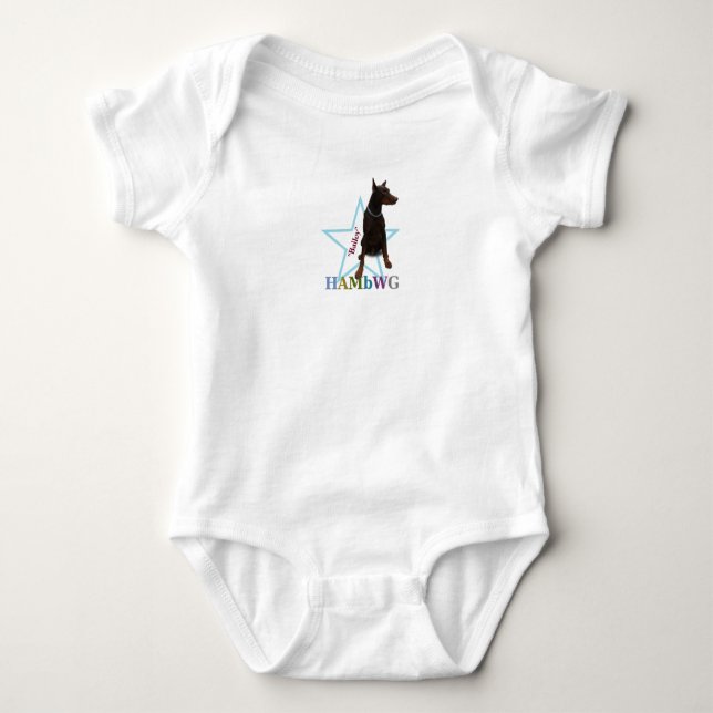 Body Para Bebé HAMbWG Baby Boy T w Hambwg Mascota Doberman "Baile (Anverso)