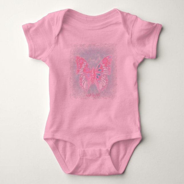 Body Para Bebé HAMbyWG - Camiseta - Mariposa rosa (Anverso)