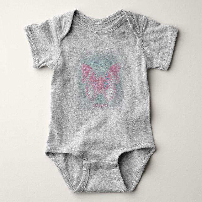 Body Para Bebé HAMbyWG - Camiseta - Mariposa rosa (Anverso)