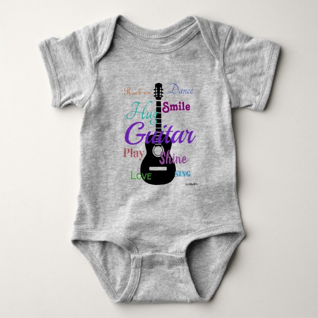 Body Para Bebé HAMbyWG - Camiseta - Multicolor - Guitarra (Anverso)