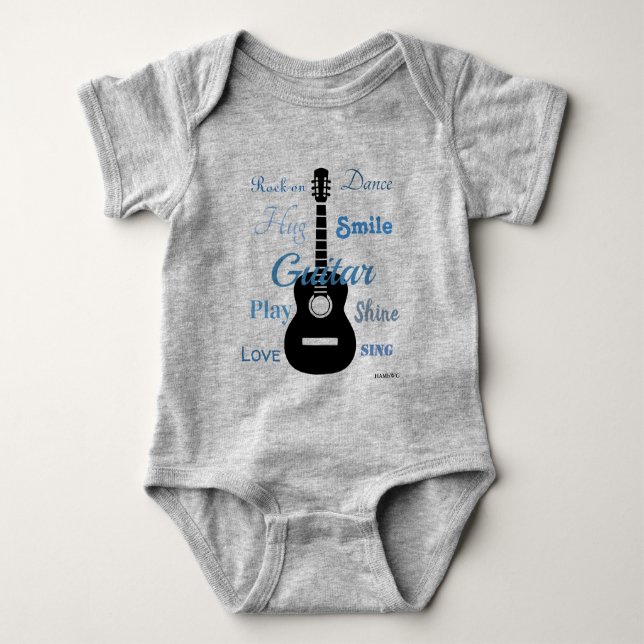 Body Para Bebé HAMbyWG - Camiseta - Multicolor - Guitarra (Anverso)