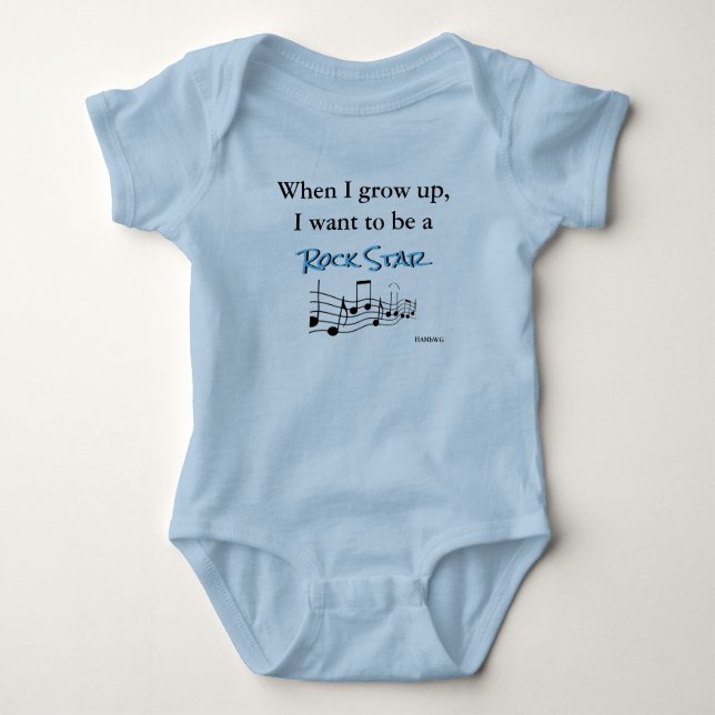 Body Para Bebé HAMbyWG - Romper, camiseta, Snap T - Rock Star (Anverso)