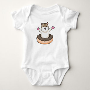 Body Para Bebé Hamster con donut de chocolate