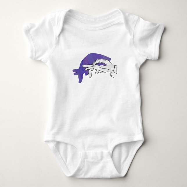Body Para Bebé Hand Silhouette Anteater Purple (Anverso)