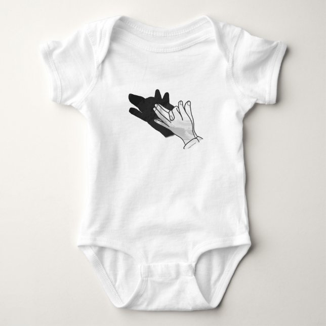 Body Para Bebé Hand Silhouette Wolf (Anverso)