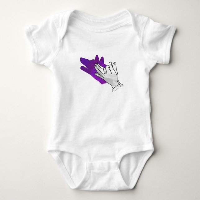 Body Para Bebé Hand Silhouette Wolf Purple (Anverso)
