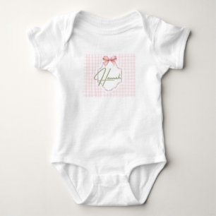 Body Para Bebé Hannah Baby Nursery Bow&Gingham personalizado