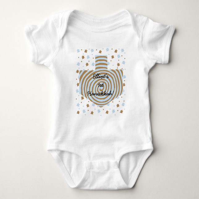 Body Para Bebé Hanukkah Baby Bodysuit Personalizado. (Anverso)