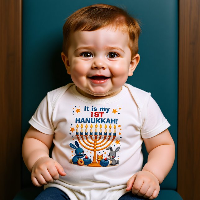 Body Para Bebé Hanukkah Brillante con Pequeñines (Hanukkah Lit with Littles Baby Bodysuit)