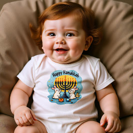 Body Para Bebé Hanukkah Brillante con Pequeñitos